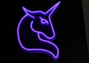 China 12V Blue LED Neon Signs Unicorn Shape Handmade Visual Artwork Decor factory