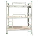Thickened Steel School Furniture Three Layers Metal Bunk Bed Less Space