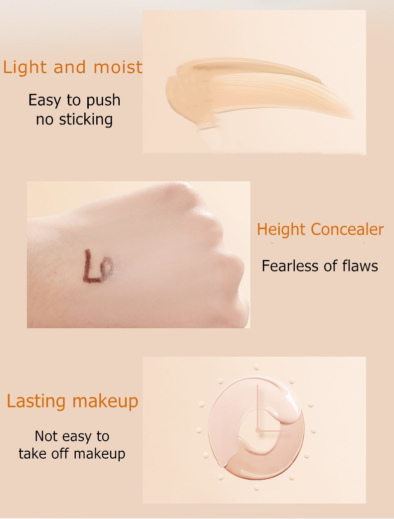 Custom Makeup Matte Full Coverage Liquid Foundation Glass Bottle Vegan Cushion Foundation Private Label