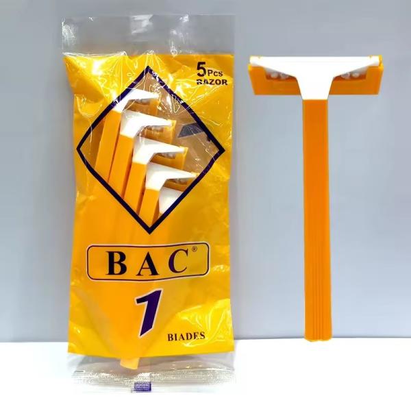 yellow single blade shaver 5 piece pack Swedish stainless steel blade shaver