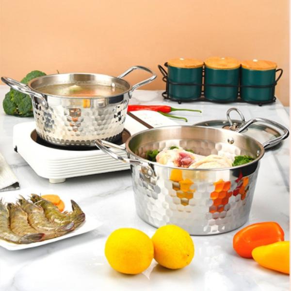 Amazon Hot Selling Silver Flat Bottom Soup Pot Stainless Steel Stock Pot