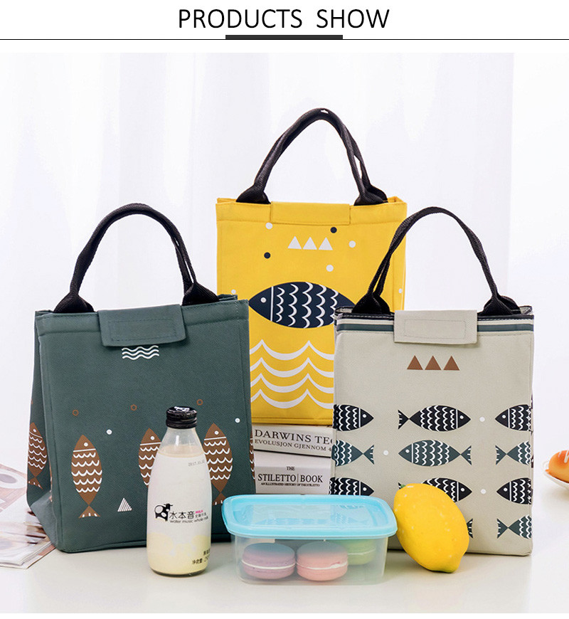 Japanese Pattern Women Insulated Lunch Cooler Bags