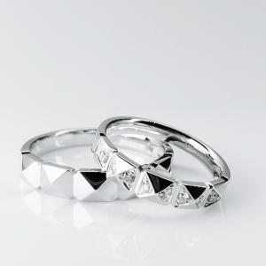 China Crushed Diamonds18K Gold Couple Rings factory