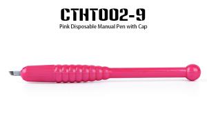 China Pink Color Disposable 3D Eyebrow Embroidery Pen with Medical Bag Packing factory