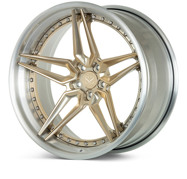 20 Inch Gloss Gold Painted 2 Pieces Wheel For Porsche 718 For Luxury Car