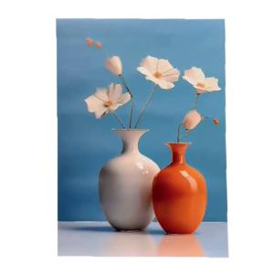 China Customized Size Hand Painted Vase Art Painting Colour Textured 3d Relief Oil Painting factory