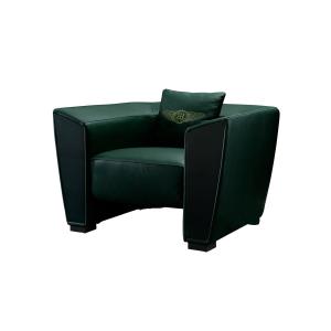 China Lobby reception single sofas in Blue leather used high density foam for Living aera furniture factory