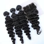 wholesale 8A grade cheap 3 parting lace closure brazilian virgin hair bundles