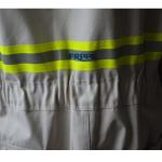 White Cotton Fr Reflective Coveralls / Protective Fire Retardant Jumpsuit