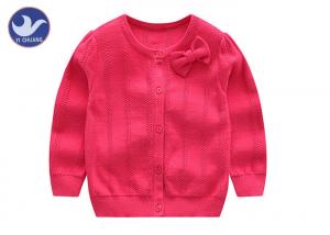 China Vertical Pointelle Girls Shrug Cardigan , Cotton Pink Cardigan Sweater For Girls factory