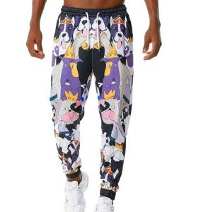 China Mens Custom Logo Breathable Sublimation Jogging Pants Elastic Waistband factory