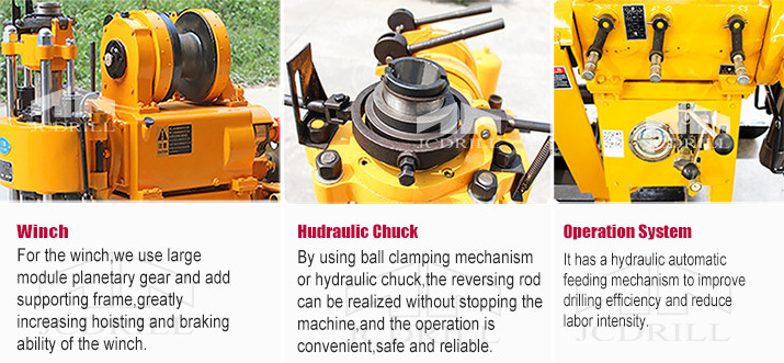 Diesel Engine 13.2kw Power Water Well Drilling Rig Crawler Type Hydraulic