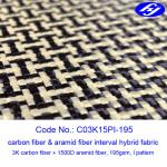 Black Carbon Yellow Para Aramid Fabric Decoration Hybrid Filament Fabric