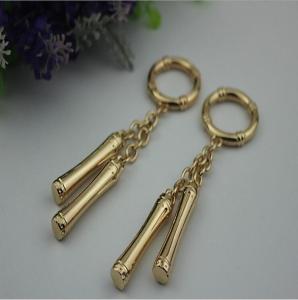 China Handbag accessories decorative hardware light gold metal hanging charm for straps factory