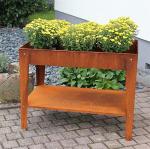 Outdoor Solid Metallic Rectangle Corten Steel Raised Garden Bed Planter And
