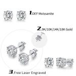 18k Gold Moissanite Diamond Stud Earrings White Gold Support Customization