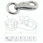 Heavy Industry Stainless Steel Bull Eye Swivel Single Snap Hook Marine Grade