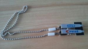 China 40cm length eco-friendly nickle free ball chain holder with metal alligator clips on 2ends factory