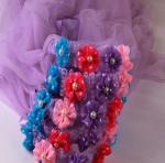 Children's crown veil, girls head flower veil headband, wedding princess wreath,