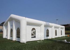 China 12x8 mts rectangle white wedding party inflatable tent with big windows made of best pvc tarpaulin factory