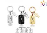 22 x 39mm 304 Stainless Steel Custom Shaped KeyChains