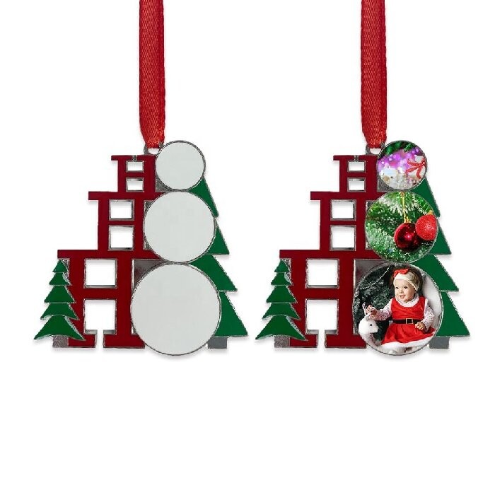 Customized Sublimation Blank Metal Christmas Ornaments DIY Christmas Gifts