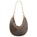 LV Designer Monogram Bag Presbyopic Half Moon Cowhide Leather Tote Handbag