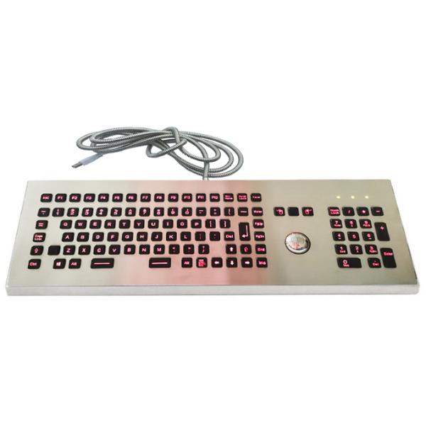 Backlit Desktop Rugged Waterproof Vandal-Proof Keyboard With Integrated Optical Trackball And Numeric Keypad