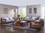 High end quality 1+2+3 Solid wood Leisure sofa set by Fabric and density sponge