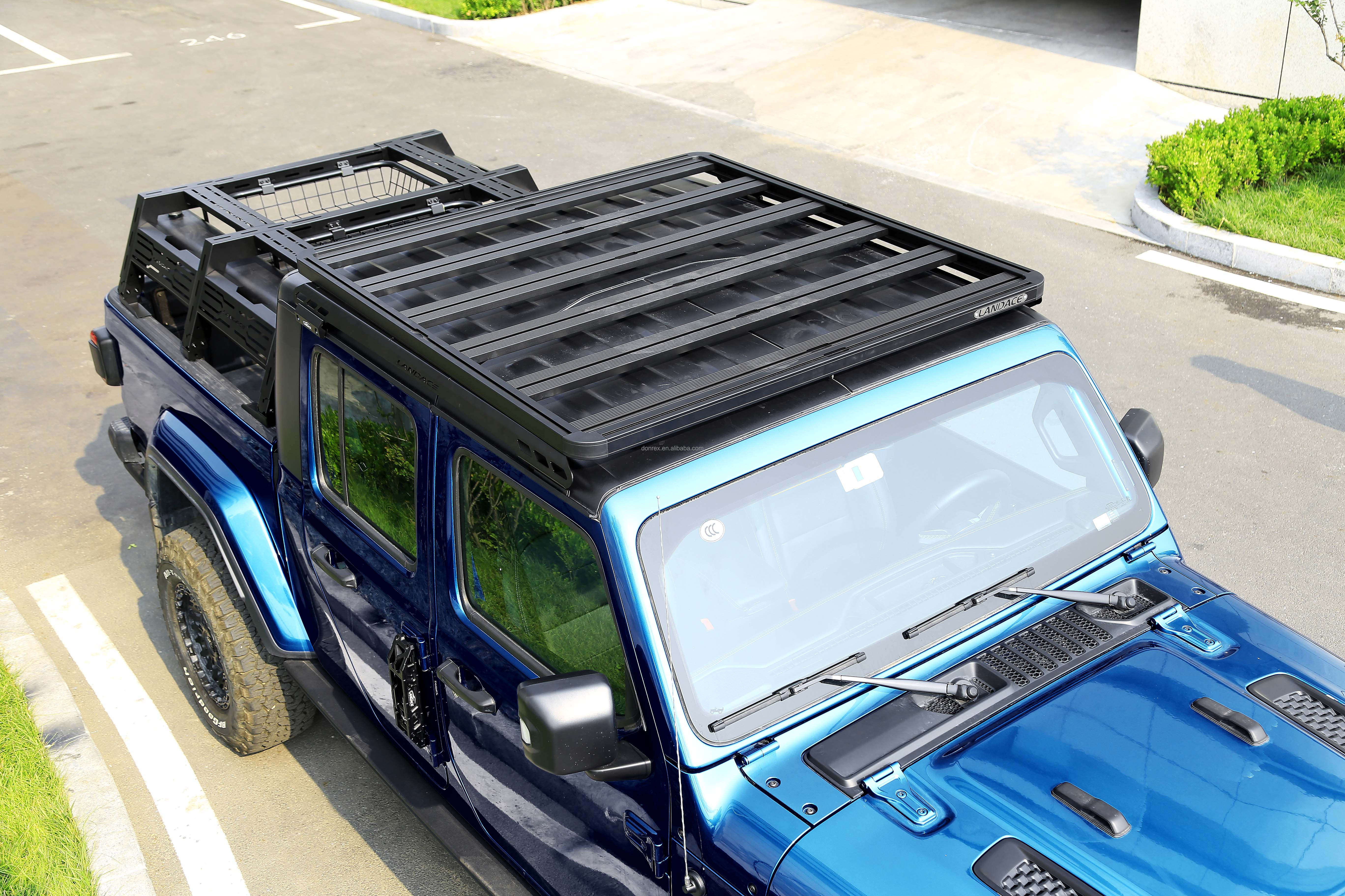 JL JK JT Jeep Wrangler Roof Racks Luggage Carrier Aluminum Alloy Black Rack 1500x1425