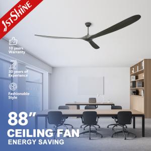 China Remote Control 88 Inches Large Room Wooden Blades Ceiling Fan for Home Hotel and Office factory