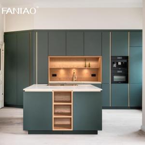 China Modern Hot Selling Style Green Melamine Custom Size Kitchen Set Kitchen Cabinets With Sink factory