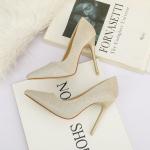 6999-3 Korean Fashion Pointed Toe Rhinestone High Heels Net Red Fairy Style