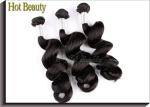Black Remy Peruvian Virgin Human Hair Extensions 18" 22" Loose Wavy Natural Wave