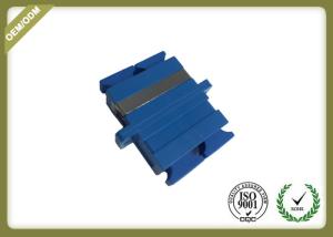China SC Singlemode Duplex Fiber Optic Connector Adapters With Ceramic Sleeve Blue Color factory