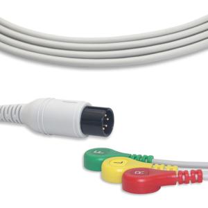 China 3 Lead IEC Fixed Snap ECG Patient Cable Compatible Straight Connector factory