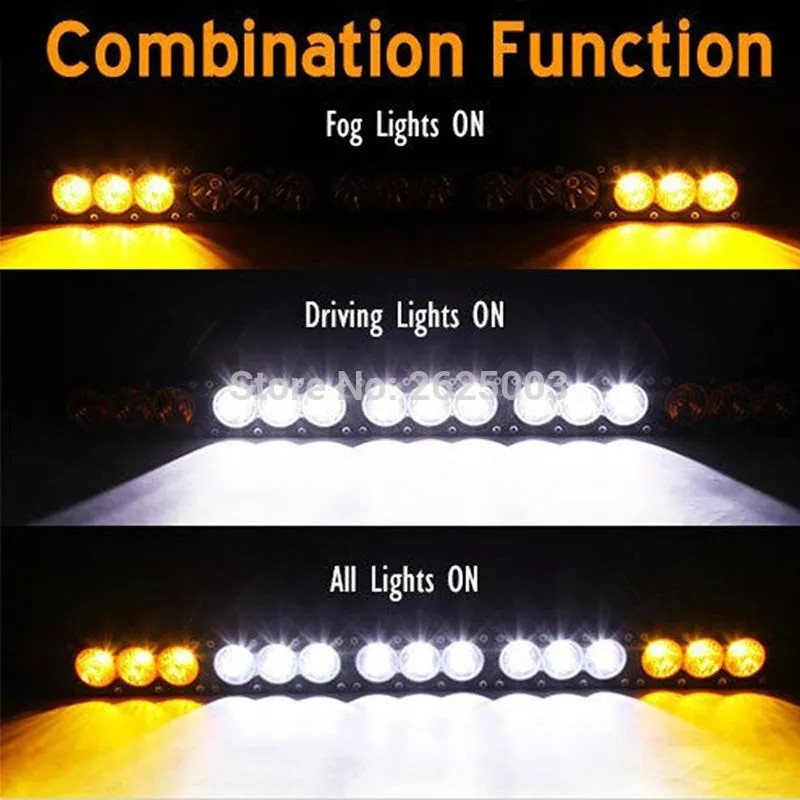 Single Row 10W CREE Straight LED Light Bar For Truck 4x4 Offroad Trailer White Lens/ Amber Lens Color Are Available