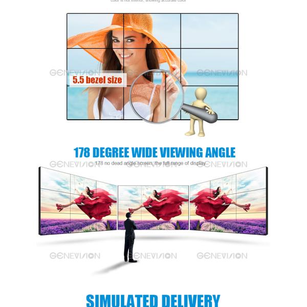 46 inch TV wall with cabinet floor standing high brightness advertising splicing screen ultra narrow bezel 5.5mm seamles
