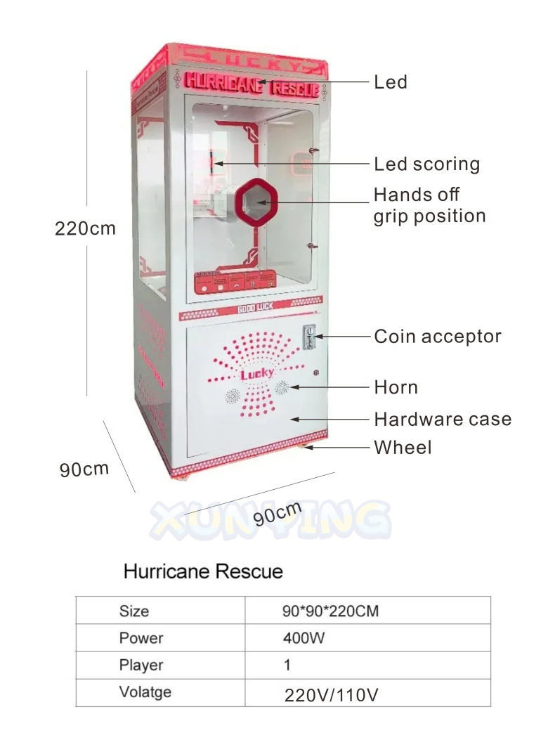 Amusement Kid's Park Real  Games Blower Coin Operated Arcade Cash Grabbing Money Machine Game
