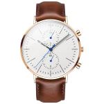 Multi Functional 42mm Leather Strap Wrist Watch 3BAR Water Proof Watch OEM