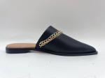 SGS Womens Black Flat Casual Shoes , One Piece Black Closed Toe Slippers