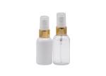 Travel Pocket Plastic Spray Bottle 30ml Cylinder With Gold Aluminum Collar