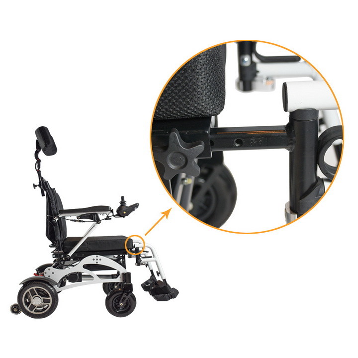 Brush Motor Foldable Electric Wheelchair Lightweight