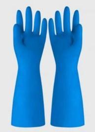 China 33CM Industrial Nitrile Gloves Solvent Resistant 15 Mil Blue Household Task Use factory