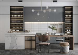China Custom Furniture Solid Wood Design Cabinet Furniture Kitchen Cupboard Cabinets factory