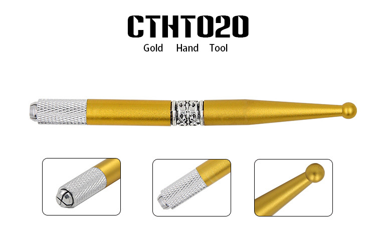 Gold Color Microblading Handtool Eyebrow Tattoo Permanent Makeup Pen