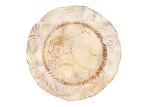 Irregular Vintage Embossed Glass Charger Plates 32cm ODM
