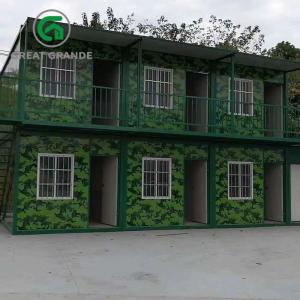 China Prefab Portable Modular House Container Steel Site Office Container For Army Camping factory