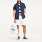 High Collar Stripped Golf Polo Shirt for Men Customised Logo Cotton Material