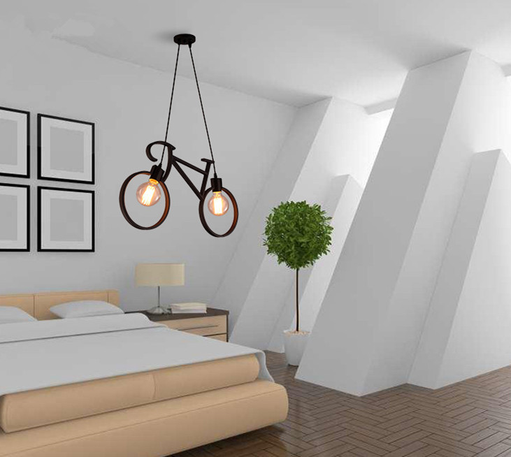 E27 White Black Bicycle Modern Iron Pendant Light Holder